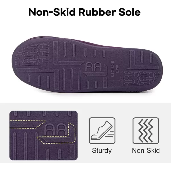 imageLongBay Womens House Slippers with Warm Furry Winter Diabetic Shoes Wide Width Non Slip for Elderly Orthopedic Neuropathy Indoor OutdoorPurple