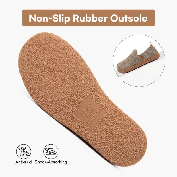 imageLongBay Womens Memory Foam House Shoes Cozy Brushed Jersey Slippers for Indoor OutdoorCoffee