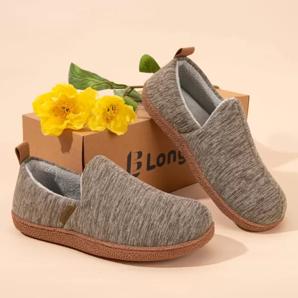 imageLongBay Womens Memory Foam House Shoes Cozy Brushed Jersey Slippers for Indoor OutdoorCoffee
