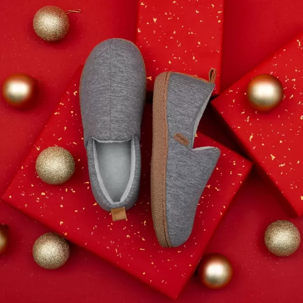 imageLongBay Womens Memory Foam House Shoes Cozy Brushed Jersey Slippers for Indoor OutdoorGrey