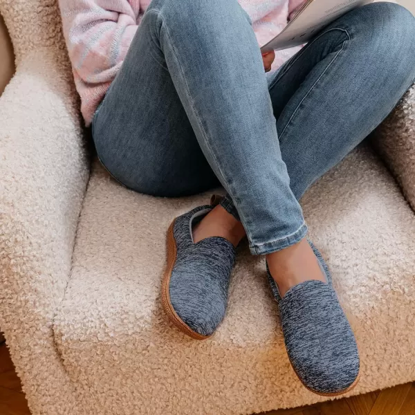 imageLongBay Womens Memory Foam House Shoes Cozy Brushed Jersey Slippers for Indoor OutdoorNavy Blue