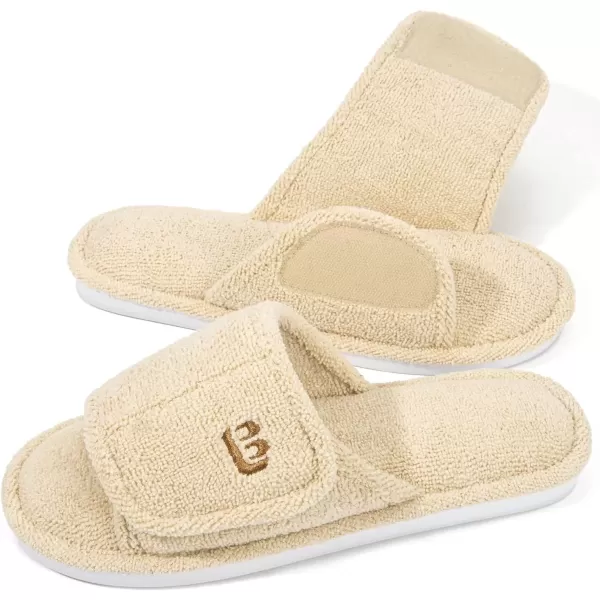 imageLongBay Womens Open Toe Slippers Memory Foam Adjustable Bedroom House Shoes for Indoor