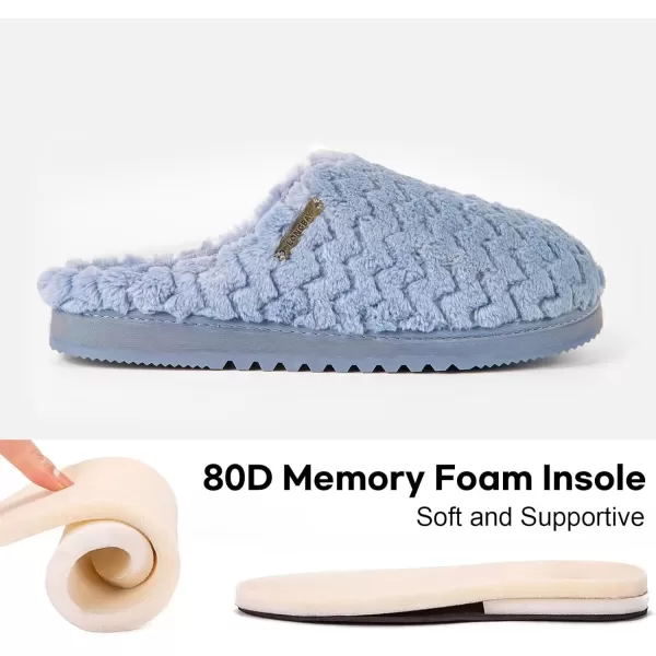 imageLongBay Womens SlipOn House Slippers Comfy Memory Foam Bedroom ShoesBlue