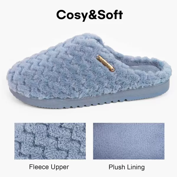 imageLongBay Womens SlipOn House Slippers Comfy Memory Foam Bedroom ShoesBlue