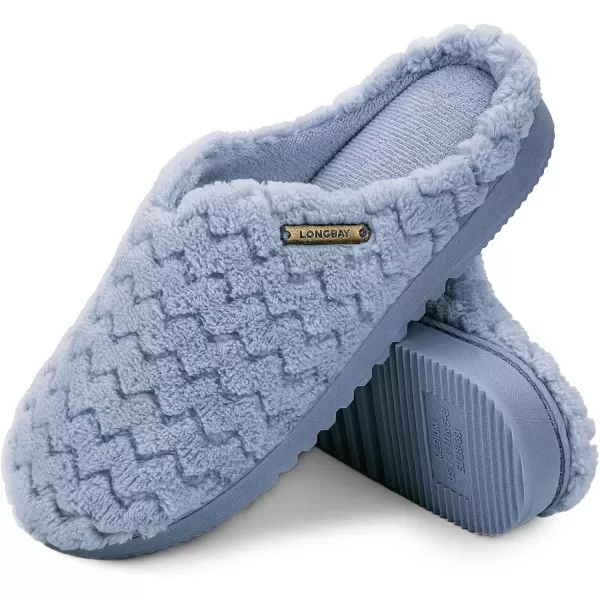 imageLongBay Womens SlipOn House Slippers Comfy Memory Foam Bedroom ShoesBlue