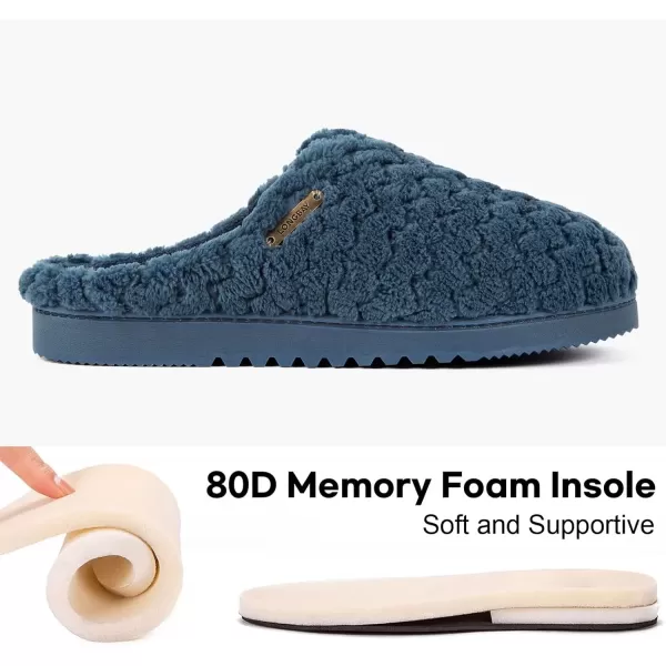 imageLongBay Womens SlipOn House Slippers Comfy Memory Foam Bedroom ShoesDark Blue