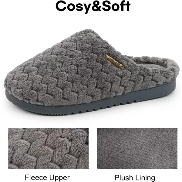 imageLongBay Womens SlipOn House Slippers Comfy Memory Foam Bedroom ShoesGrey