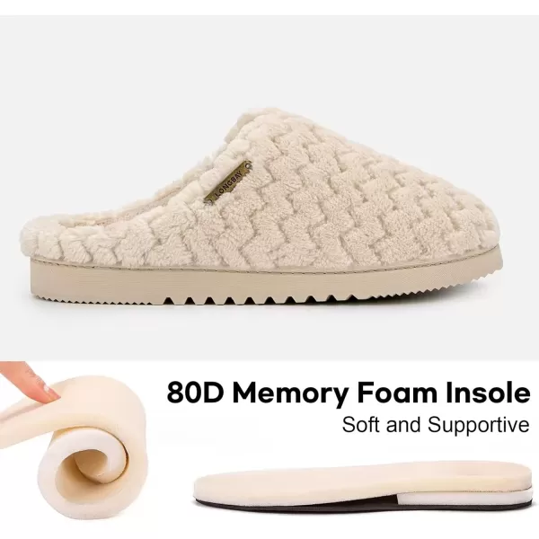 imageLongBay Womens SlipOn House Slippers Comfy Memory Foam Bedroom ShoesKhaki