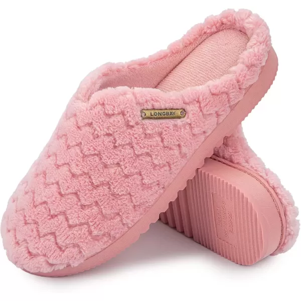 imageLongBay Womens SlipOn House Slippers Comfy Memory Foam Bedroom ShoesPink