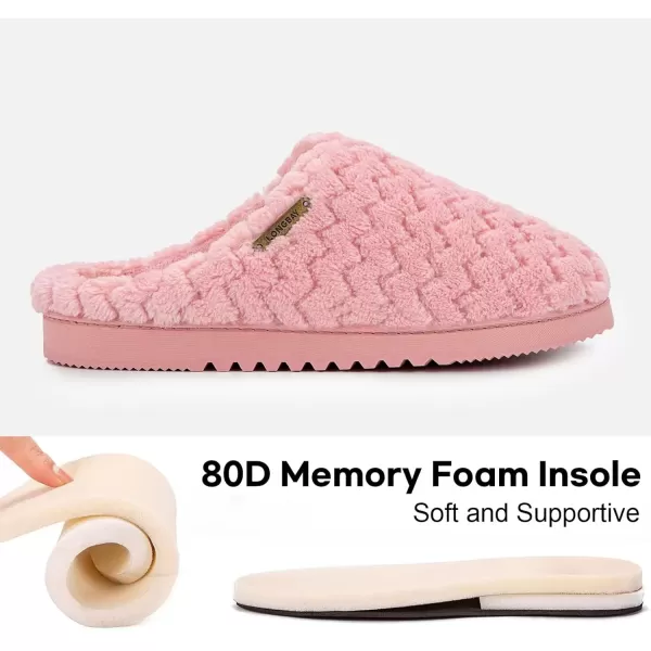 imageLongBay Womens SlipOn House Slippers Comfy Memory Foam Bedroom ShoesPink