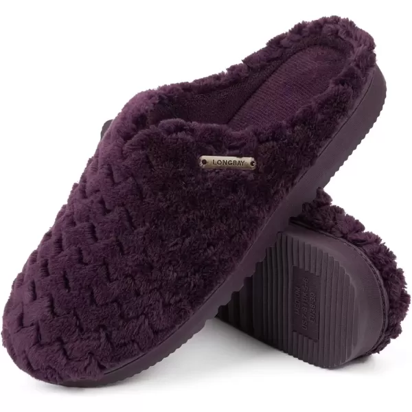 imageLongBay Womens SlipOn House Slippers Comfy Memory Foam Bedroom ShoesPurple