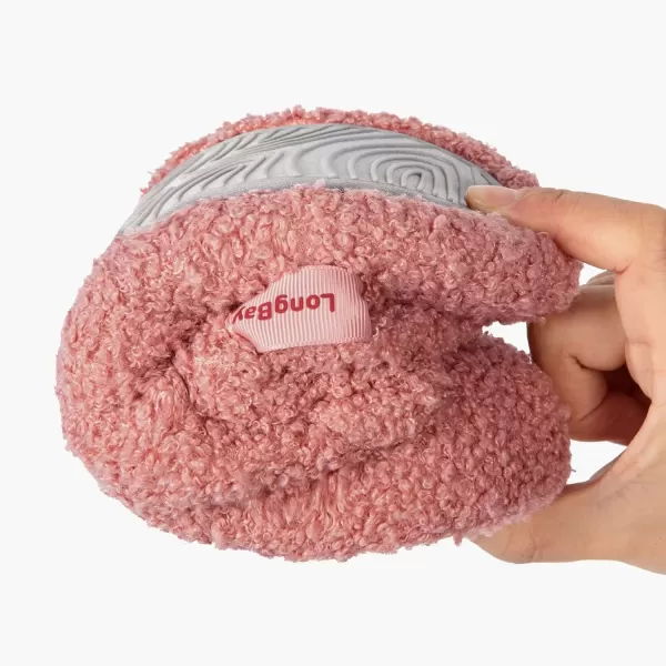 imageLongBay Womens Warm Curly Fur Bootie Slippers Comfy Plush Fleece Boots Memory Foam House ShoesPink