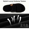imageLongBay Slippers for Women Memory Foam Open Toe Slip On Bedroom Comfy House Shoes with DualStrapBlack