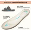 imageLongBay Slippers for Women Memory Foam Open Toe Slip On Bedroom Comfy House Shoes with DualStrapGrey
