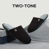 imageLongBay Mens House Slippers TwoTone Memory Foam Slip On Bedroom Shoes for Indoor Outdoor TravelBlack