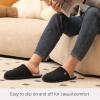 imageLongBay Mens House Slippers TwoTone Memory Foam Slip On Bedroom Shoes for Indoor Outdoor TravelBlack