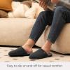 imageLongBay Mens House Slippers TwoTone Memory Foam Slip On Bedroom Shoes for Indoor Outdoor TravelGrey