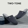 imageLongBay Mens House Slippers TwoTone Memory Foam Slip On Bedroom Shoes for Indoor Outdoor TravelGrey