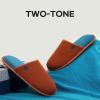 imageLongBay Mens House Slippers TwoTone Memory Foam Slip On Bedroom Shoes for Indoor Outdoor TravelSugar Almond