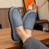 imageLongBay Mens Moccasin Slippers Cozy Memory Foam Waffle Knit Slip on House Shoes for Indoor OutdoorLight Blue