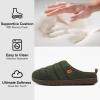imageLongBay Mens Slip on Slippers TwoTone Indoor Outdoor House Shoes Memory Foam Camping Garden Down ClogsGreen