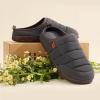 imageLongBay Mens Slip on Slippers TwoTone Indoor Outdoor House Shoes Memory Foam Camping Garden Down ClogsGrey