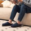 imageLongBay Mens Slip on Slippers TwoTone Indoor Outdoor House Shoes Memory Foam Camping Garden Down ClogsNavy Blue