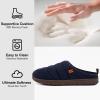 imageLongBay Mens Slip on Slippers TwoTone Indoor Outdoor House Shoes Memory Foam Camping Garden Down ClogsNavy Blue