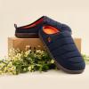 imageLongBay Mens Slip on Slippers TwoTone Indoor Outdoor House Shoes Memory Foam Camping Garden Down ClogsNavy Blue
