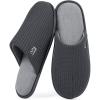 imageLongBay Mens House Slippers TwoTone Memory Foam Slip On Bedroom Shoes for Indoor Outdoor TravelGrey