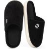 imageLongBay Womens Corduroy Slippers Cozy Memory Foam Slip On House Shose Indoor OutdoorBlack