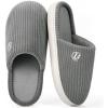 imageLongBay Womens Corduroy Slippers Cozy Memory Foam Slip On House Shose Indoor OutdoorGrey