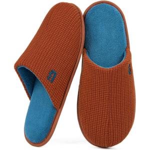 imageLongBay Mens House Slippers TwoTone Memory Foam Slip On Bedroom Shoes for Indoor Outdoor TravelSugar Almond