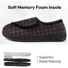 imageLongBay Mens Memory Foam Diabetic Slippers Comfy Warm Plush Fleece Arthritis Edema Swollen House ShoesGrey