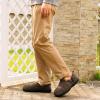 imageLongBay Mens Slippers Warm Bedroom House Shoes SlipOn Memory Foam Winter House Slippers for Indoor OutdoorLight Coffee