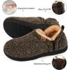 imageLongBay Mens Slippers Warm Bedroom House Shoes SlipOn Memory Foam Winter House Slippers for Indoor OutdoorLight Coffee