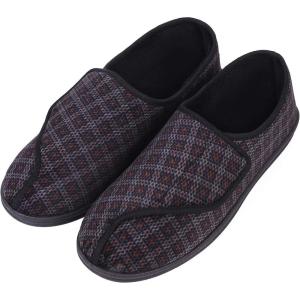 imageLongBay Mens Memory Foam Diabetic Slippers Comfy Warm Plush Fleece Arthritis Edema Swollen House ShoesGrey