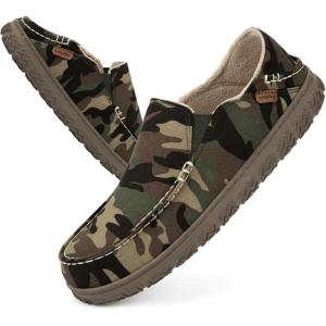 imageLongBay Mens Moccasin Slippers Cozy Breathable Memory Foam House Shoes for Indoor OutdoorCamo