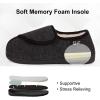 imageLongBay Womens Adjustable Slippers Memory Foam Cozy Wide Diabetic House Shoes Edema Orthopedic Neuropathy Indoor OutdoorBlack