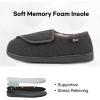 imageLongBay Womens Adjustable Slippers Memory Foam Cozy Wide Diabetic House Shoes Edema Orthopedic Neuropathy Indoor OutdoorDark Gray
