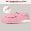 imageLongBay Womens Adjustable Slippers Memory Foam Cozy Wide Diabetic House Shoes Edema Orthopedic Neuropathy Indoor OutdoorMillennial Pink