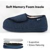 imageLongBay Womens Adjustable Slippers Memory Foam Cozy Wide Diabetic House Shoes Edema Orthopedic Neuropathy Indoor OutdoorNavy Blue