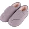 imageLongBay Womens Adjustable Slippers Memory Foam Cozy Wide Diabetic House Shoes Edema Orthopedic Neuropathy Indoor OutdoorGrey
