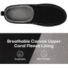 imageLongBay Mens Canvas Moccasin Slippers Slip on Memory Foam Clog House Shoes for Indoor OutdoorBlack