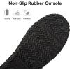 imageLongBay Mens Canvas Moccasin Slippers Slip on Memory Foam Clog House Shoes for Indoor OutdoorBlack