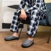 imageLongBay Mens Canvas Moccasin Slippers Slip on Memory Foam Clog House Shoes for Indoor OutdoorGrey