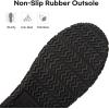 imageLongBay Mens Canvas Moccasin Slippers Slip on Memory Foam Clog House Shoes for Indoor OutdoorNavy Blue