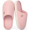 imageLongBay Womens Slippers Soft Comfy Memory Foam SlipOn Indoor House Shoes with NonSlip SolePink