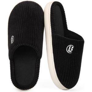 imageLongBay Womens Slippers Soft Comfy Memory Foam SlipOn Indoor House Shoes with NonSlip SoleBlack