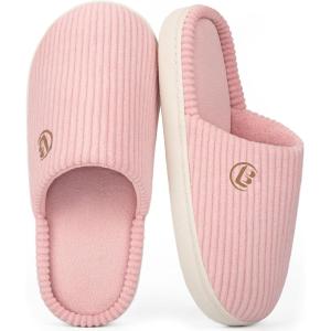 imageLongBay Womens Slippers Soft Comfy Memory Foam SlipOn Indoor House Shoes with NonSlip SolePink